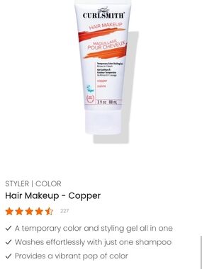 Curlsmith Hair Makeup Temporary Styling Gel - Copper